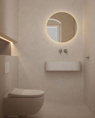 Katowice - Łazienka w salonie fryzjerskim w stylu nowoczesnym - projekt wnętrz, aranżacja wnętrz premium, projektowanie wnętrz, architekt wnętrz, higieniczna i funkcjonalna przestrzeń, Moogaa Studio
