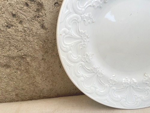 ◯Creil Montereau クレイユ モントロー レリーフ平皿 N-894