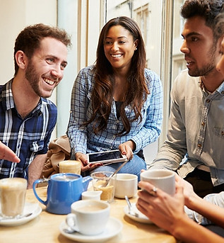 Adults chatting