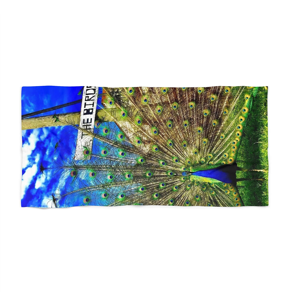 Thumbnail: Peacock Pride Beach Towel – Vibrant Full-Spread Peacock Design