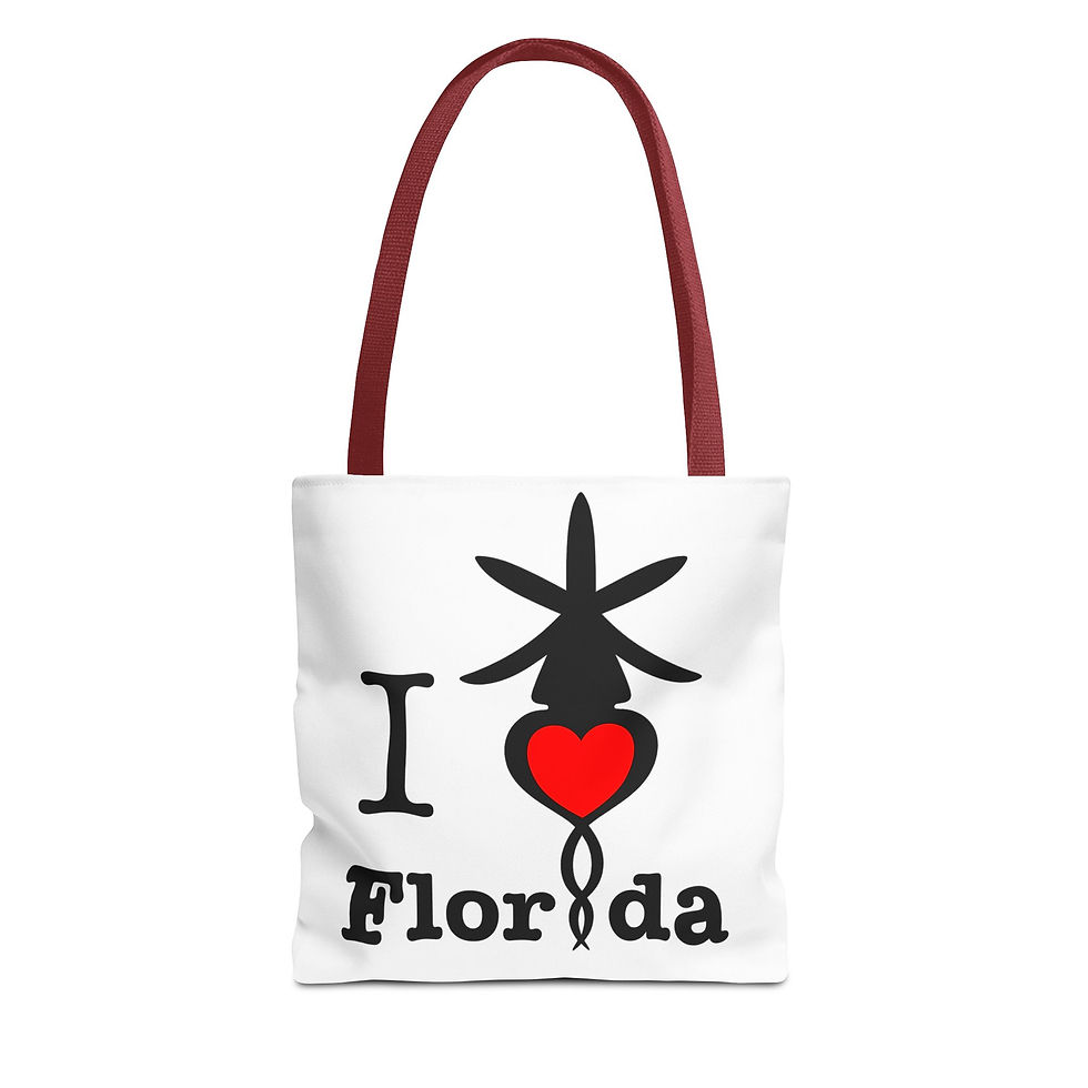Thumbnail: I Love Florida heart and orchid Graphic Tote