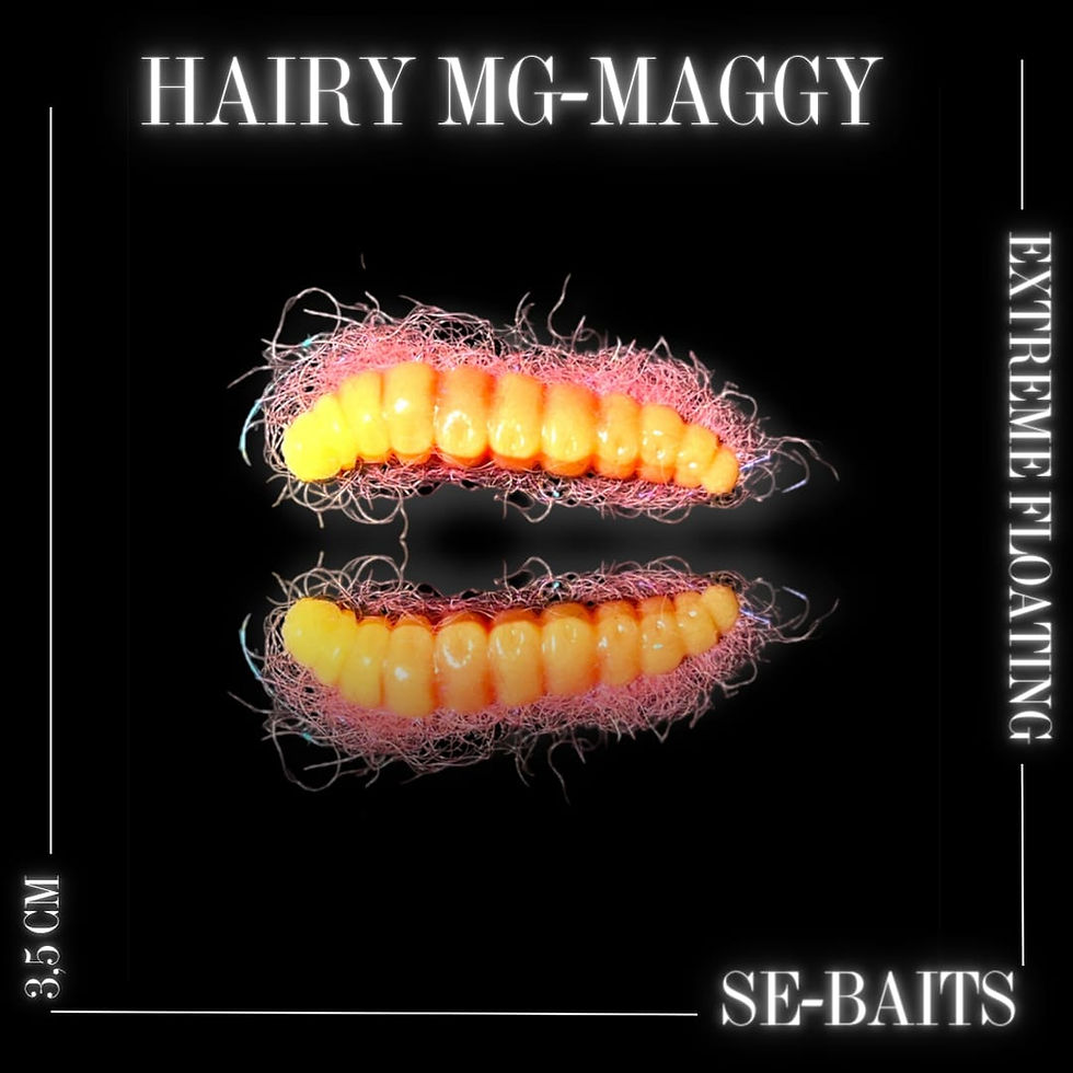 Thumbnail: "SE-BAITS HAIRY MG-MAGGY – Hochwertiger Kunstköder für das Angeln auf Raubfische. Realistische Darstellung, hochattraktives Design und langlebige Konstruktion für erfolgreiche Angelergebnisse."