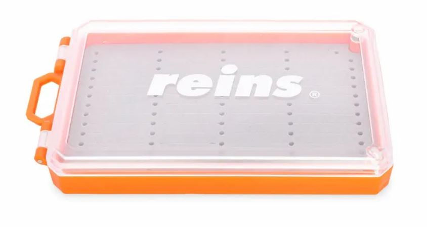 Thumbnail: "Reins Ajiringer Box – Praktische Aufbewahrungsbox für Ajiringer-Köder von Reins. Robustes Design mit mehreren Fächern zur geordneten Aufbewahrung von Ködern. Ideal für Angler, die ihre Ausrüstung organisiert und griffbereit halten möchten."