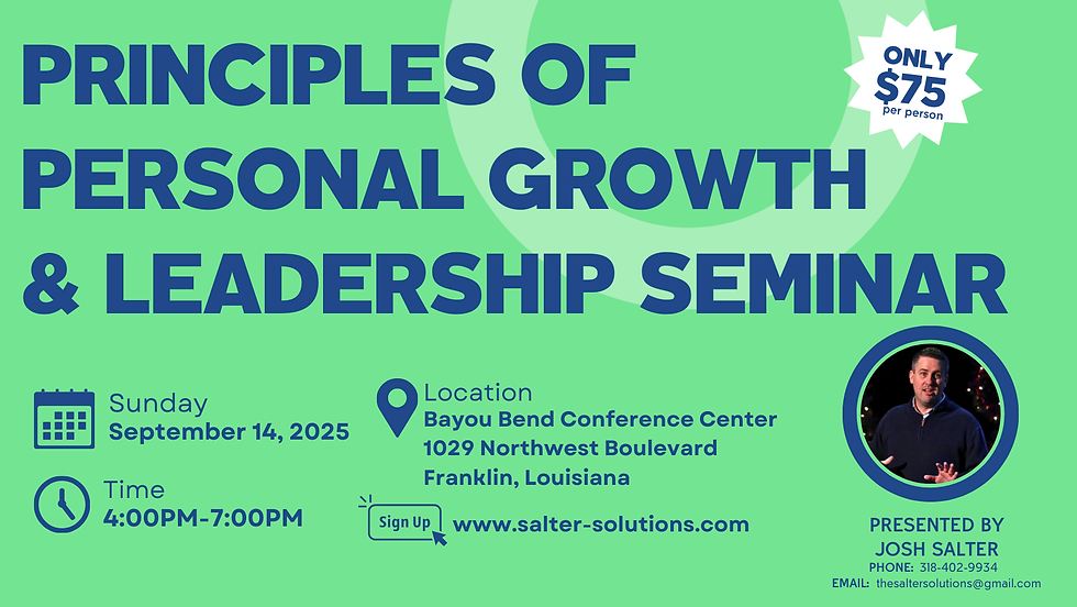 Principles of Personal Growth & Leadership Seminar