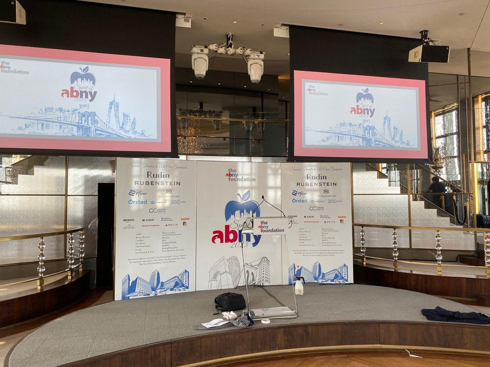 printed backdrop at event