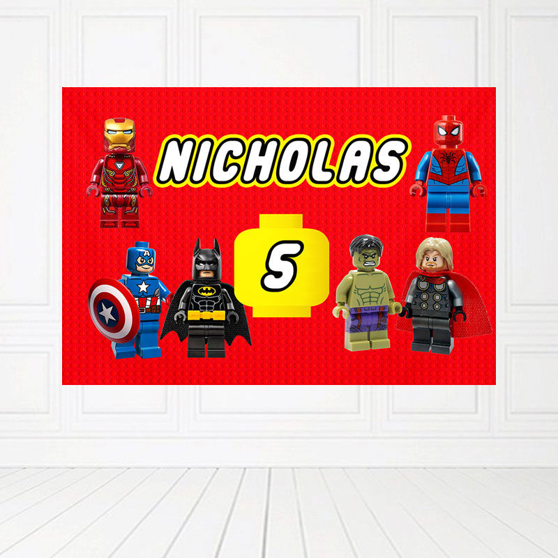 Custom Lego Mini Figures Birthday Banner Backdrop in Malaysia