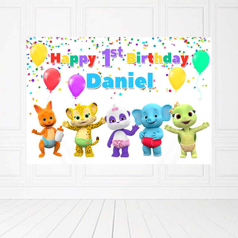Custom Word Party Animals Birthday Banner Backdrop in Malaysia