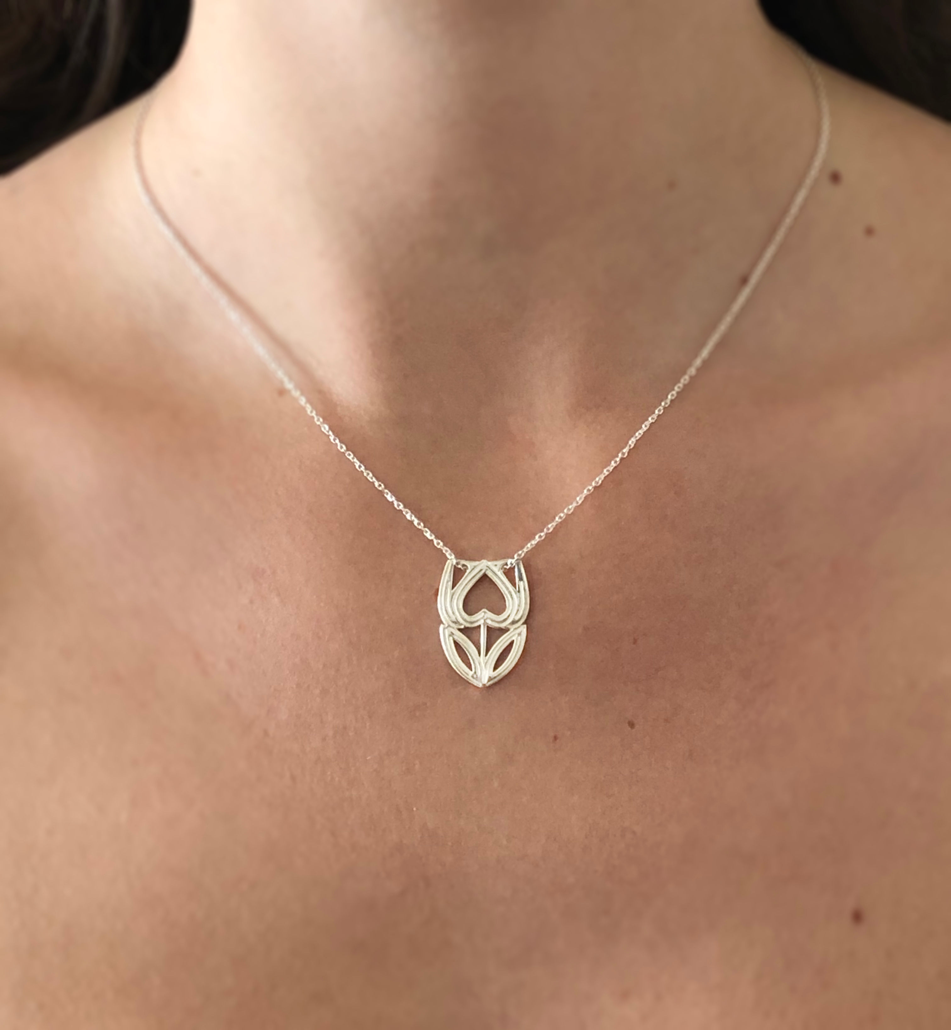 Pendentif Tulipe Argent