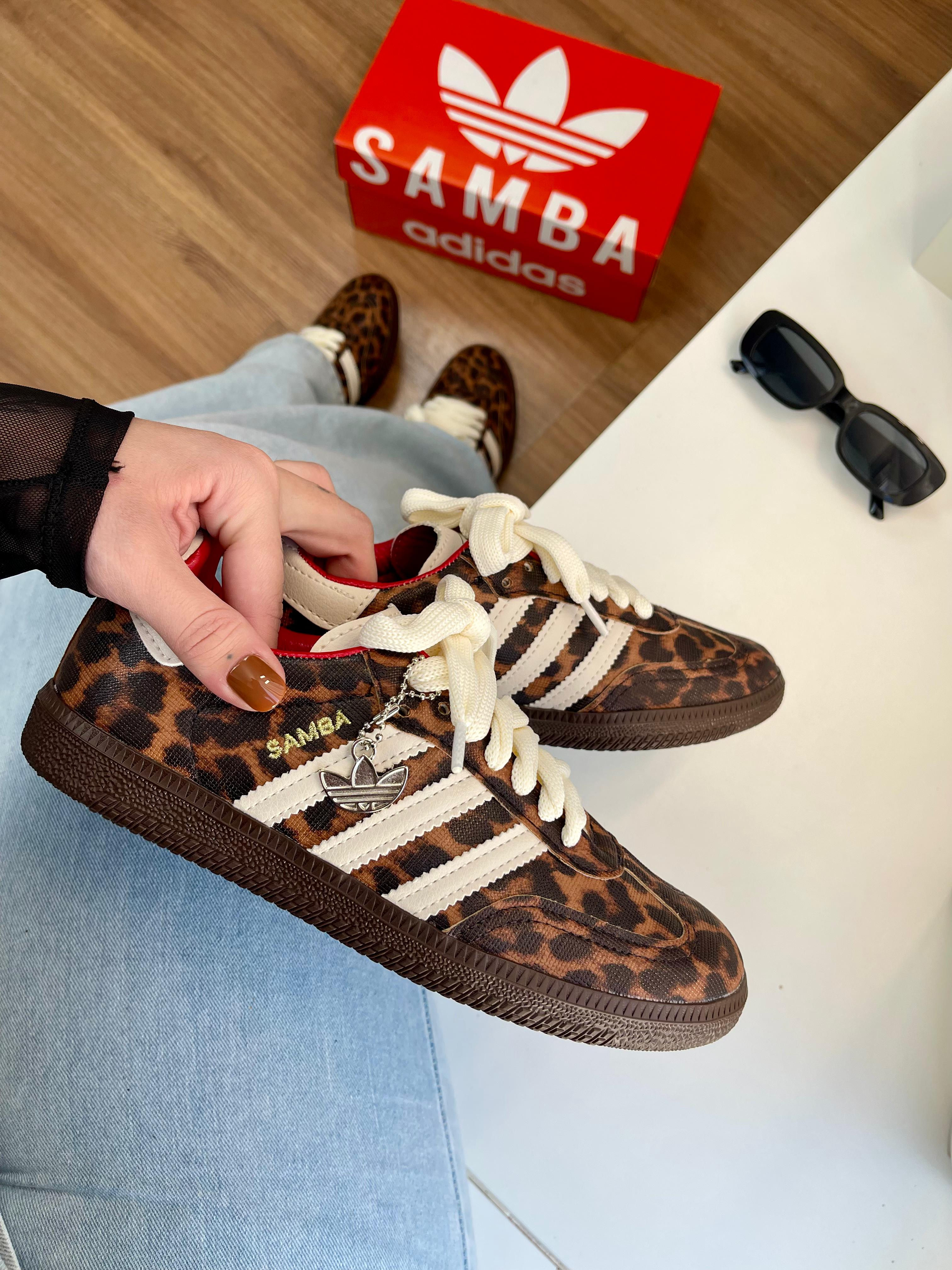 Tênis samba onça couro 