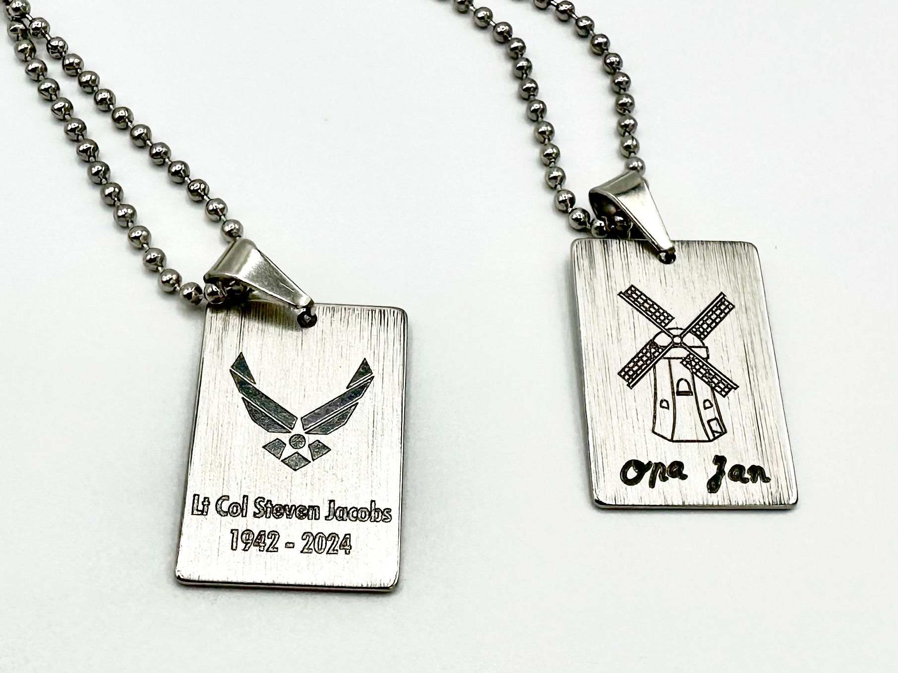 Rectangle Necklace with Ball Chain