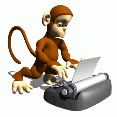 monkeyheros writing monkey.gif