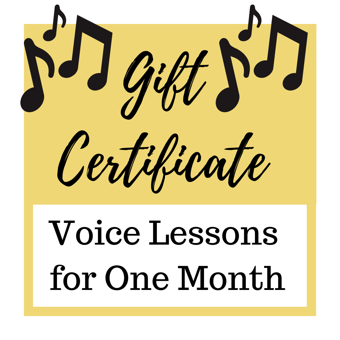 Gift Certificate for 1 Month Voice Lessons