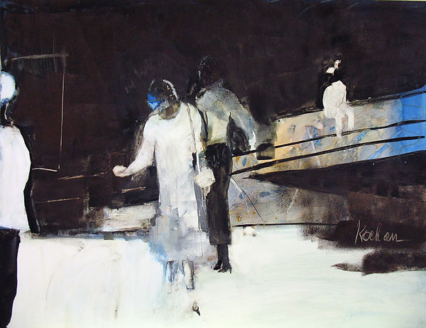 "Lunch Break". An original painting by Dallas Artist, Pat Wheelis Kochan