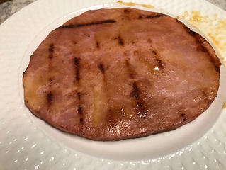 Ham Steak Grilled with a Copper Mat