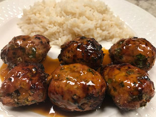 Grilled Asian Meatballs with Apricot Sauce