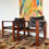 Thumbnail: Vintage Sling Safari Chairs (Pair) by Gold Metal Furni