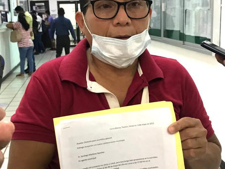 EX AGENTE MUNICIPAL DE TIERRA BLANCA SE REHÚSA A ENTREGAR DOCUMENTACIÓN Y APOYOS QUE GESTIONÓ