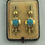 Thumbnail: Rare Antique Victorian 15K Gold & Turquoise Pave Dangly Earrings