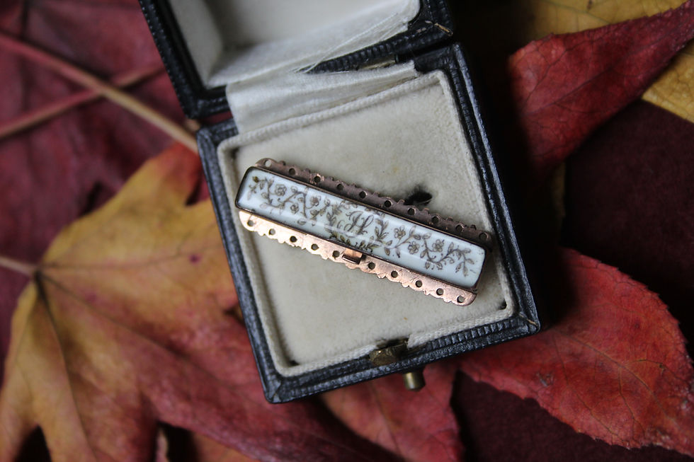 Thumbnail: Antique 1800s Georgian Sentimental Sepia Gold Clasp