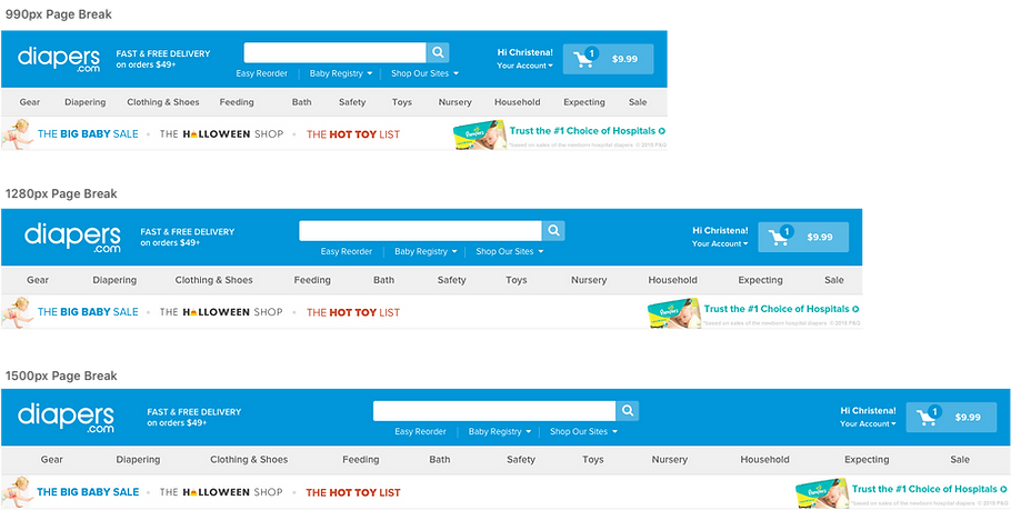 Diapers iOS app Product Detail Page