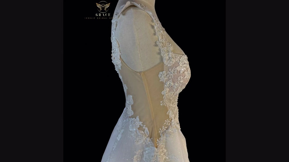 Thumbnail: Wedding Dress NATALI with All-Over Sparkle and Lace
