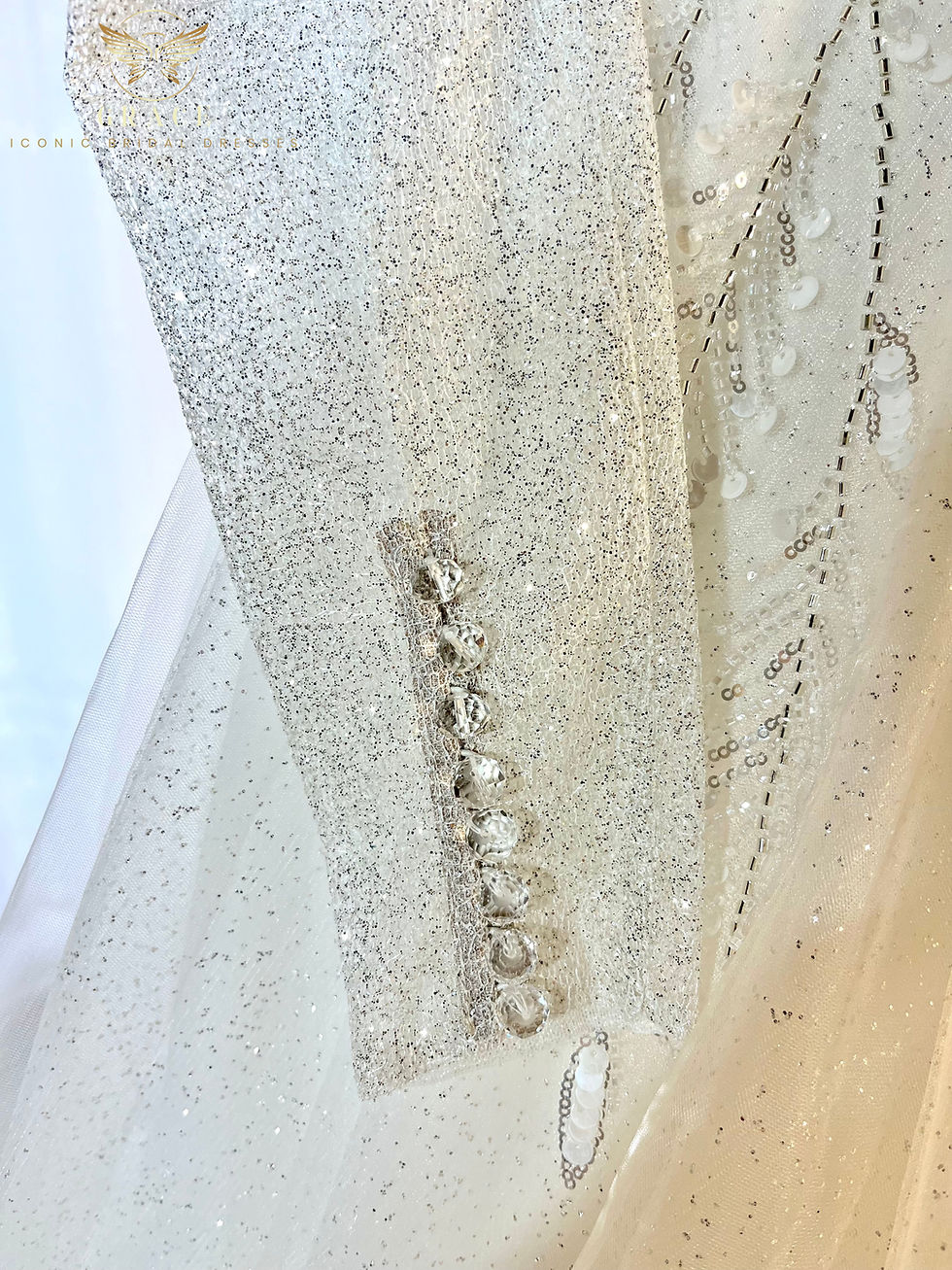 Miniatura: Vestido de novia de purpurina YASMIN para novias glamurosas