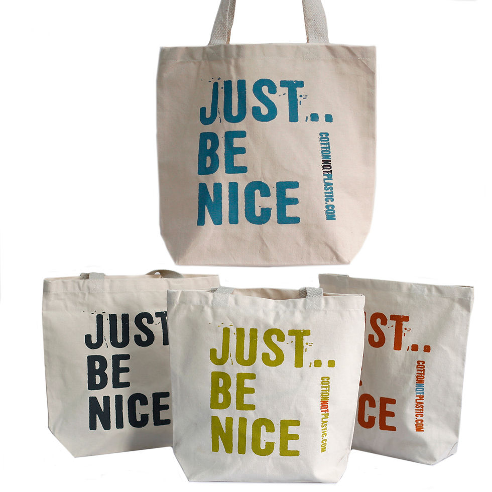 Just be nice -100% Cotton shopping tote bag