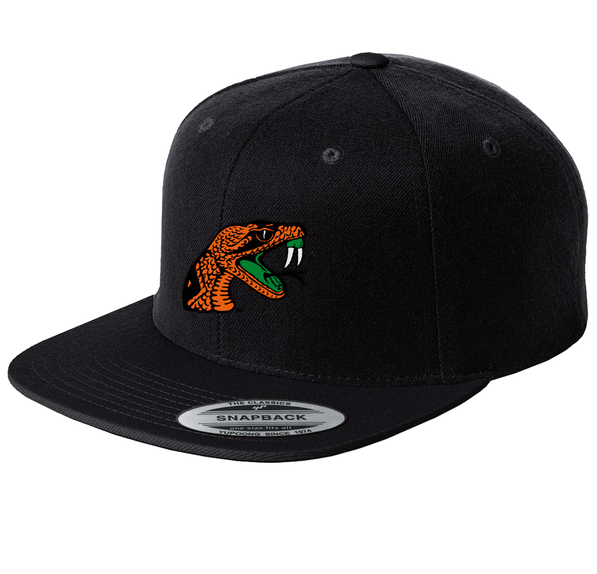 Script R Rattler Hat Rattler Head Flat Bill Cap | strikerattler