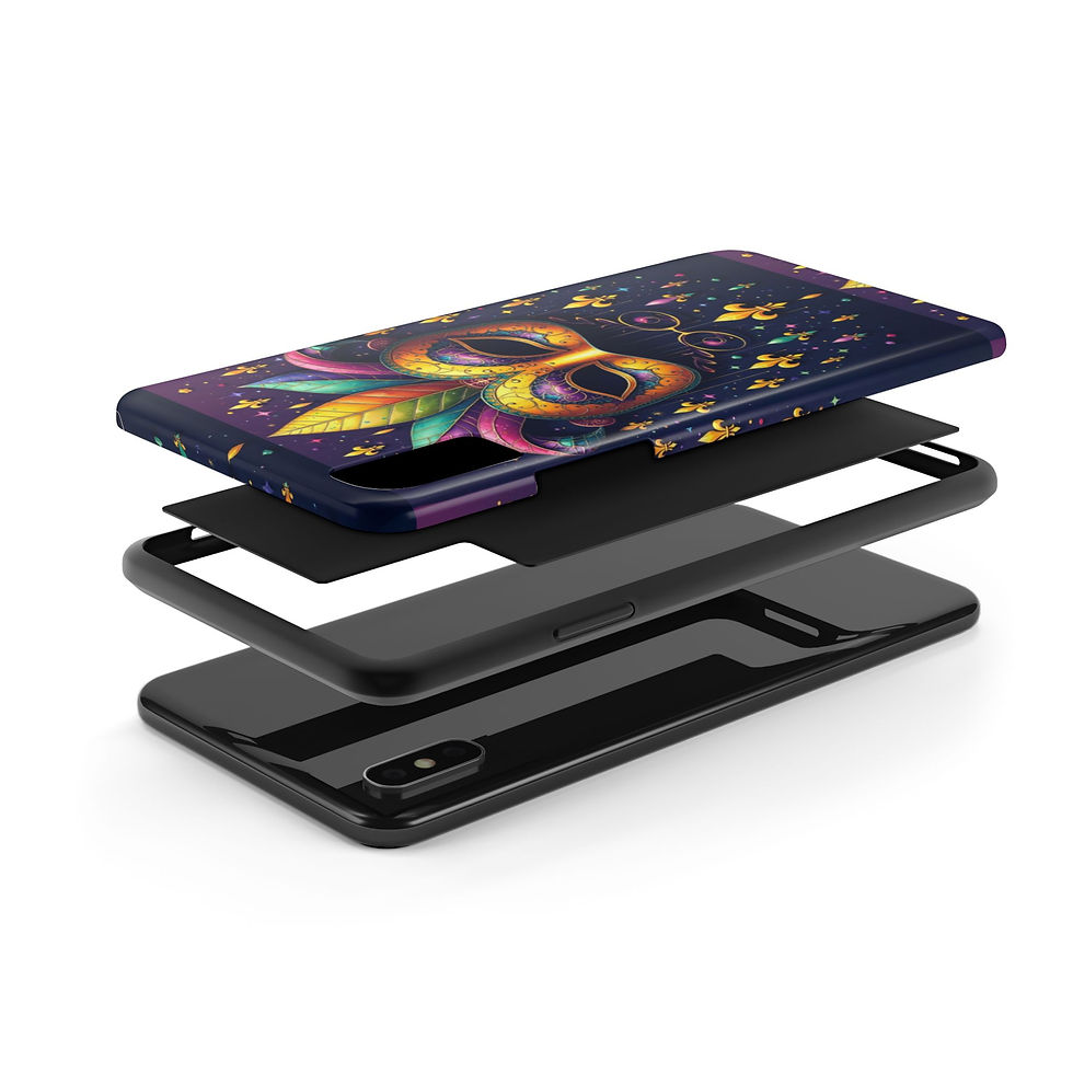 Colorful Masquerade Phone Case Unique Gift for Mardi Gras, Artistic Design