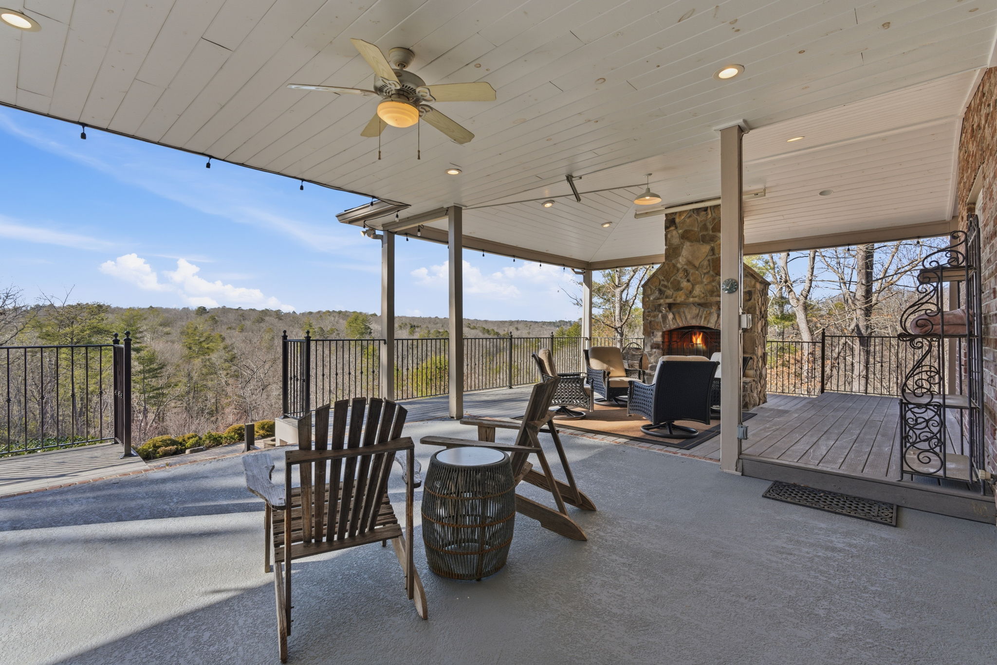 Outdoor fireplace and terrace