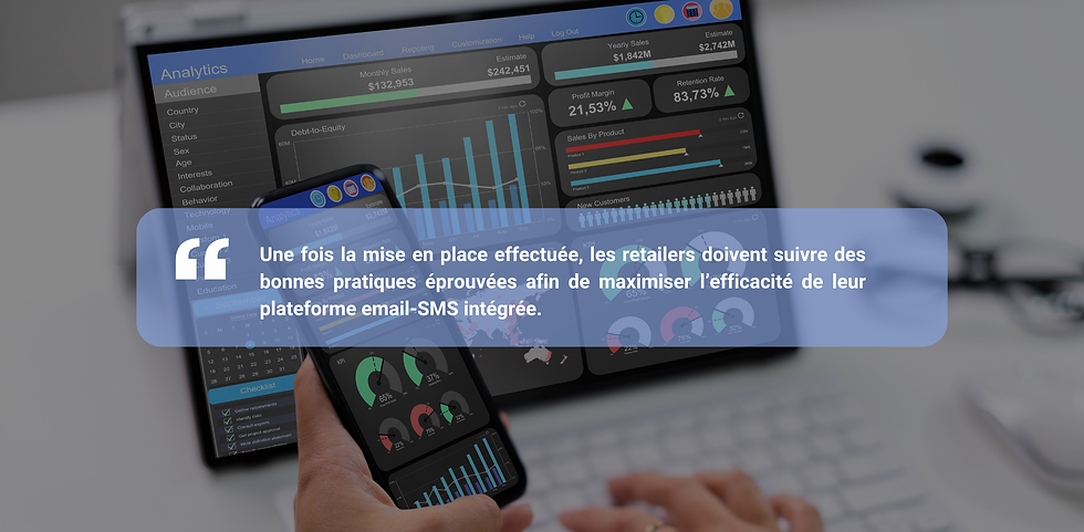 Une fois la mise en place effectuée, les retailers doivent suivre des bonnes pratiques éprouvées afin de maximiser l’efficacité de leur plateforme email-SMS intégrée.