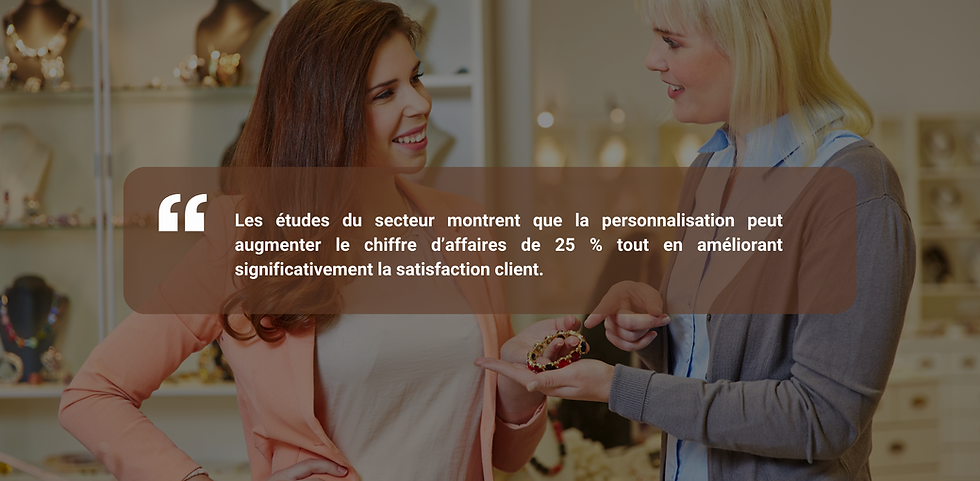 Les études du secteur montrent que la personnalisation peut augmenter le chiffre d’affaires de 25 % tout en améliorant significativement la satisfaction client.