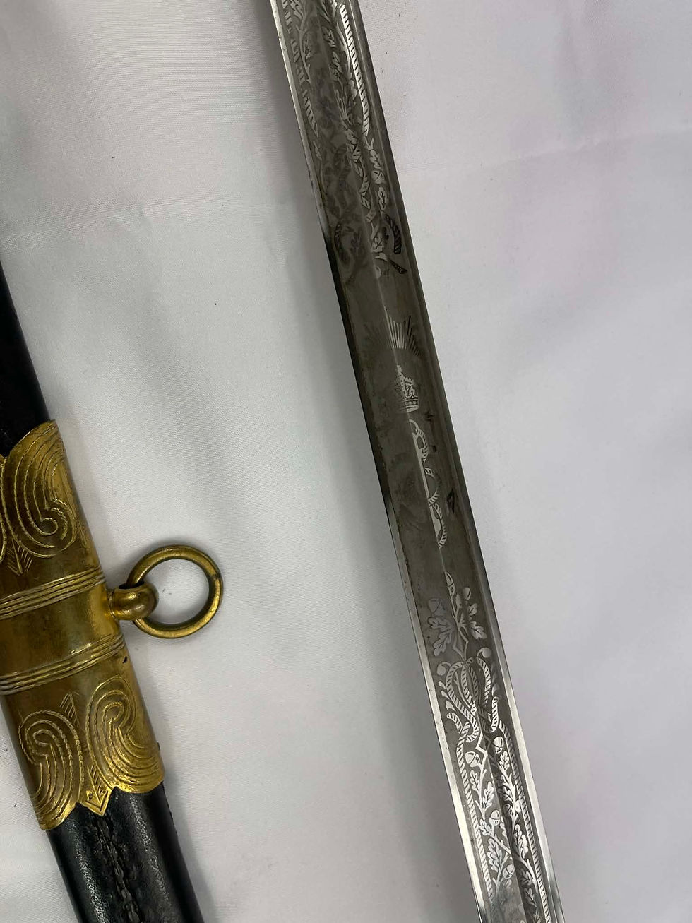 Thumbnail: WWII GIEVES ROYAL NAVY OFFICERS SWORD J. H. M. G. LANG RN