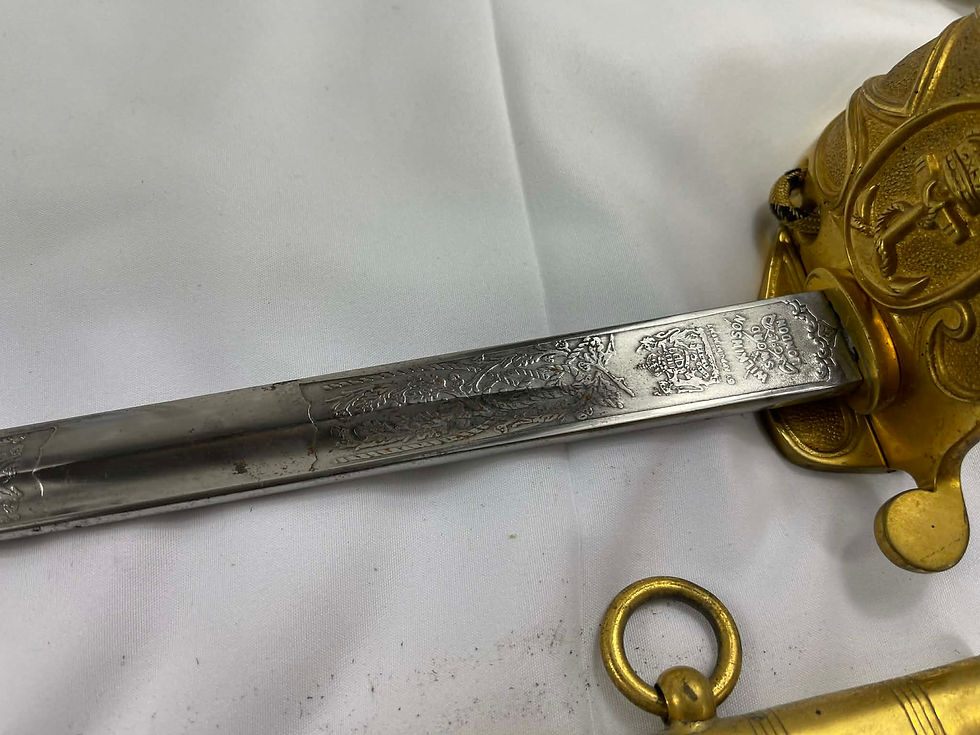 Thumbnail: WWII Wilkinson Royal Navy Officers Sword with a Oil Painting of Officer