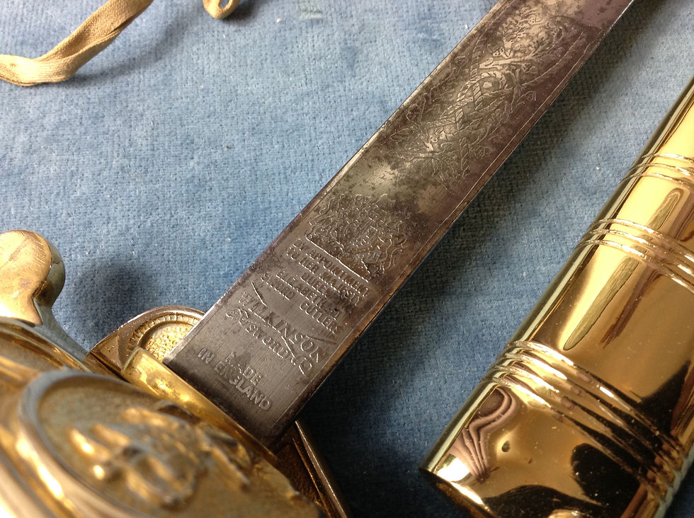 Thumbnail: Wilkinson Royal Navy Elizabeth II Officers Ceremonial Sword, Bag, Belt, Knot