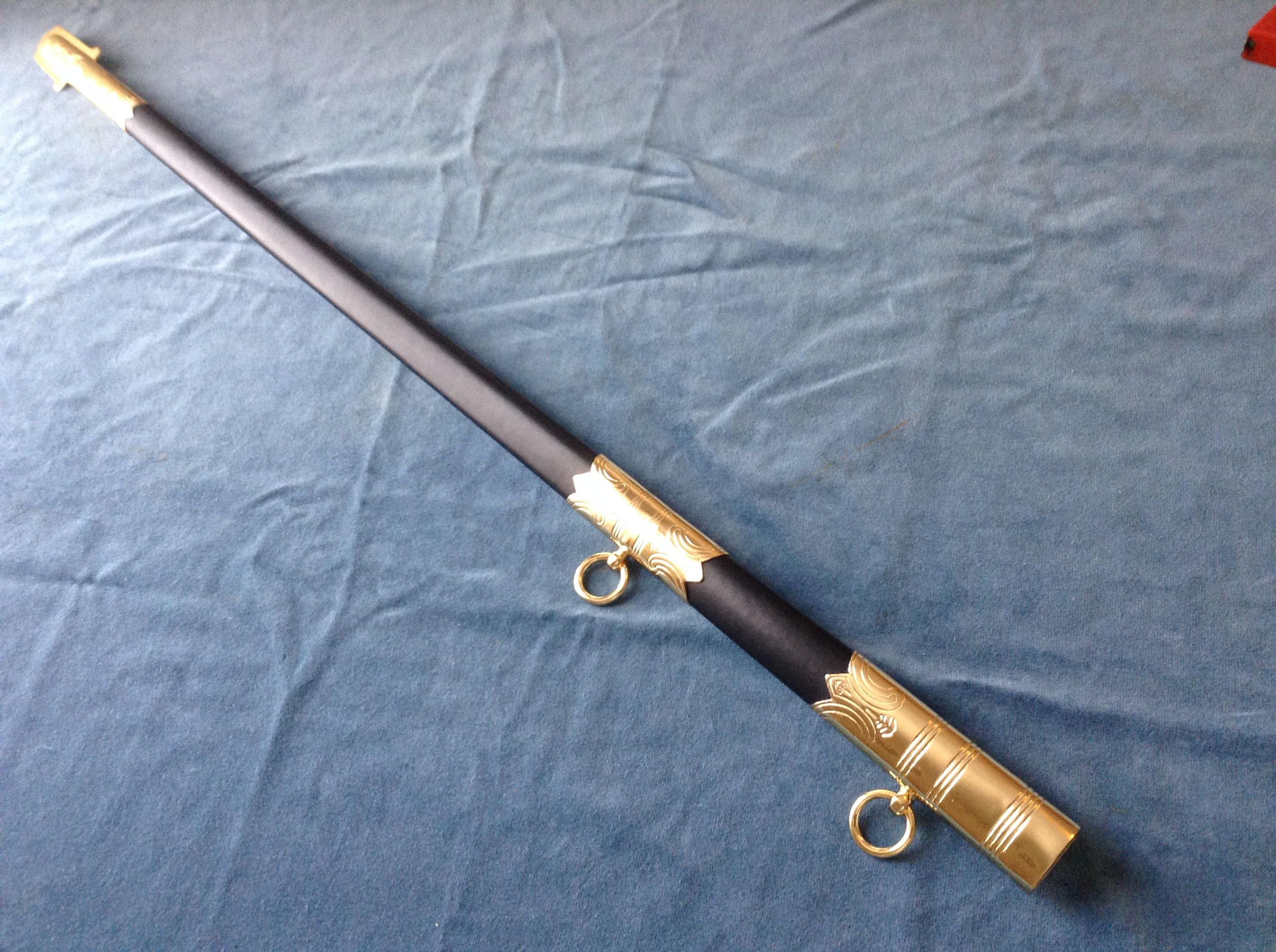 British Royal Navy Officers Sword Scabbard 24 Carat Gold Plated