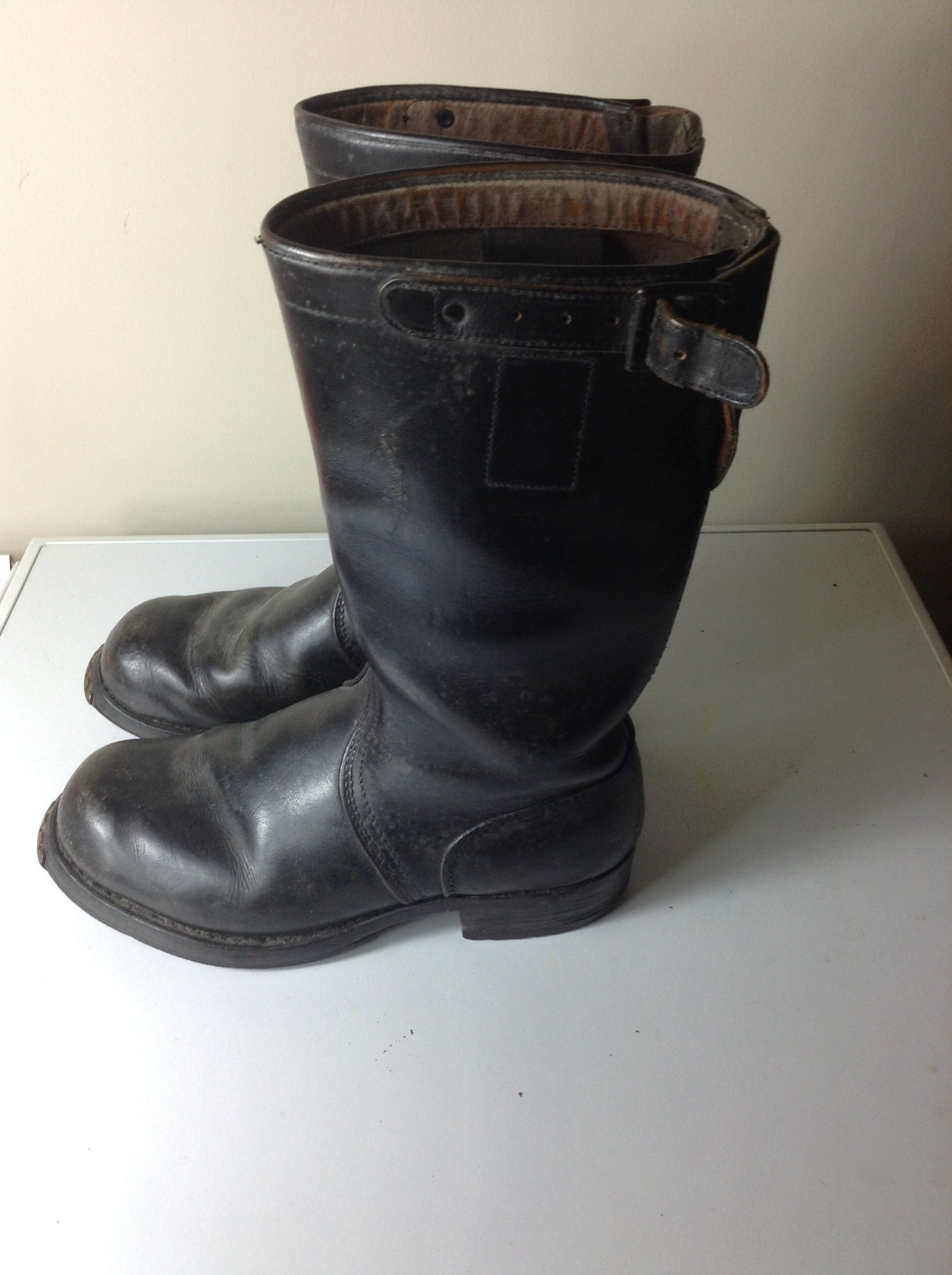 WW2 German Officers Black Leather Jack Boots By VORWERK