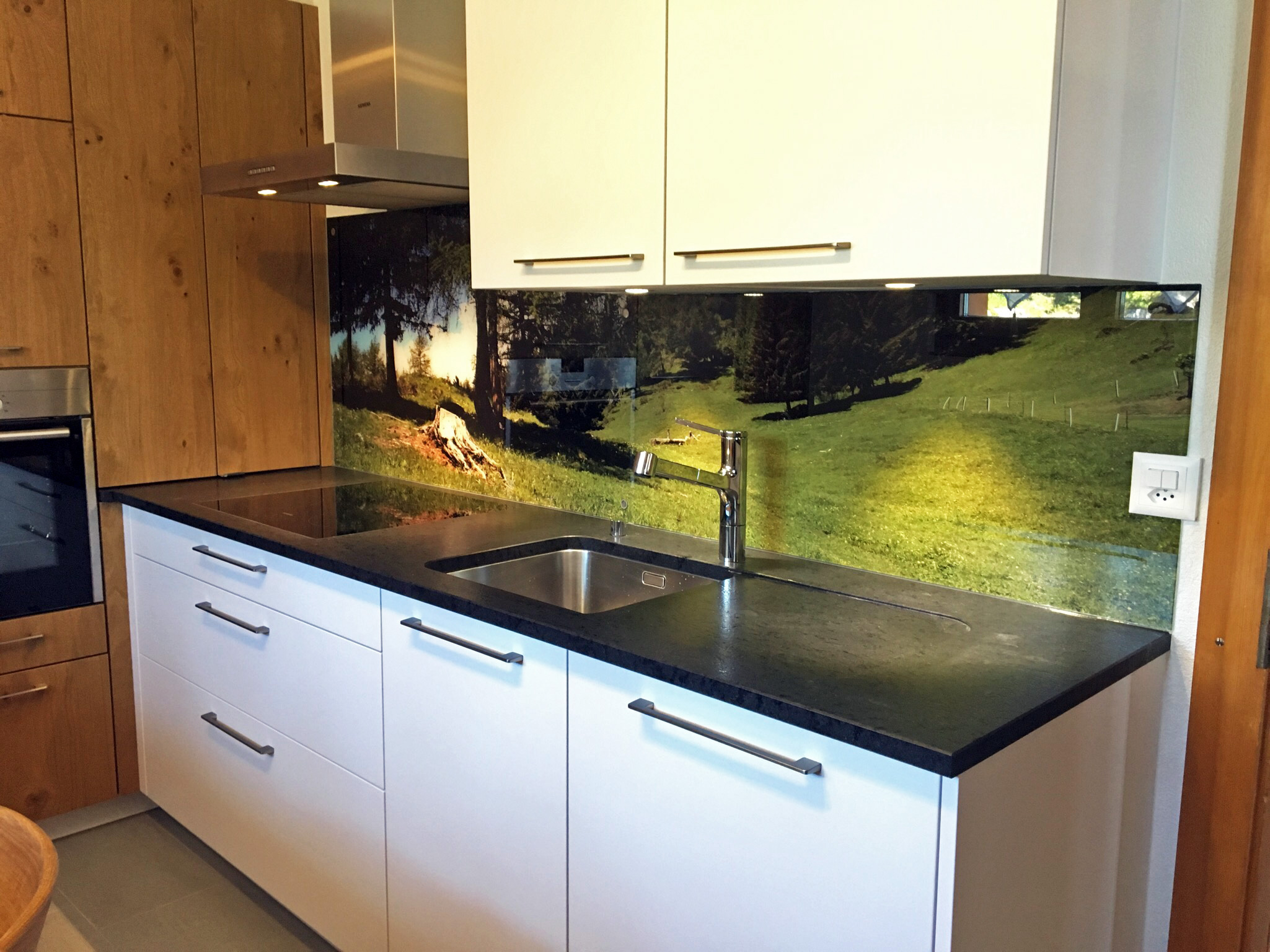 Crédence De Cuisine En Verre 100x50 Cm – Motif Paysage Palmiers Mer, Style Moderne