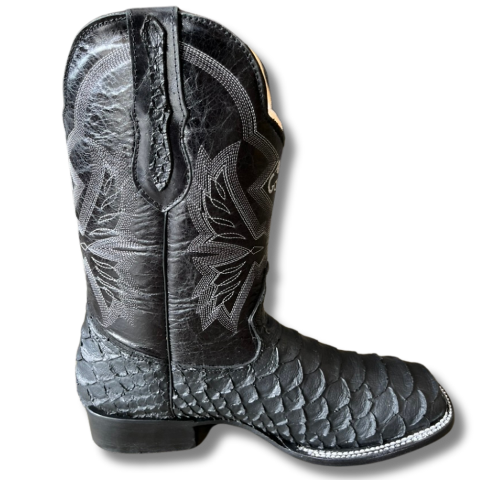 Thumbnail: Black snake men's boots inside