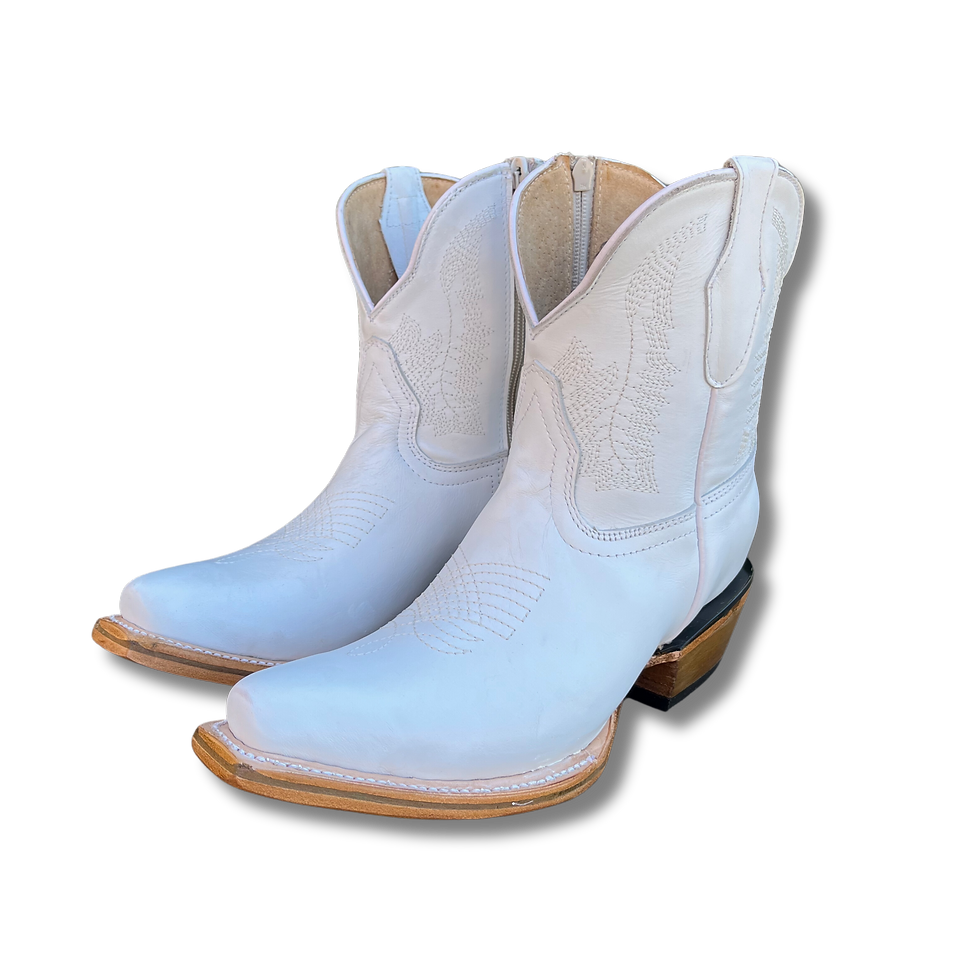 White ankle boots women's