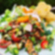Southern Okra Salad + Tempeh 'Bacon' + Corn Muffin.jpeg