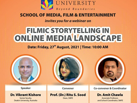 Dr Kishore conducts a masterclass on online storytelling for Sharda University media students!