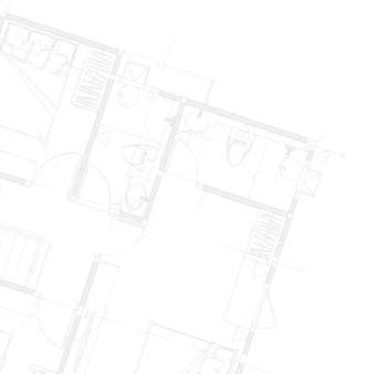 Architectural floor plan drawing showing restroom and interior layout
