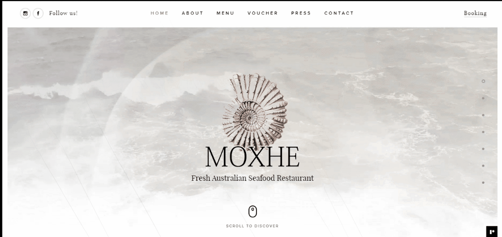 Restaurant website gif