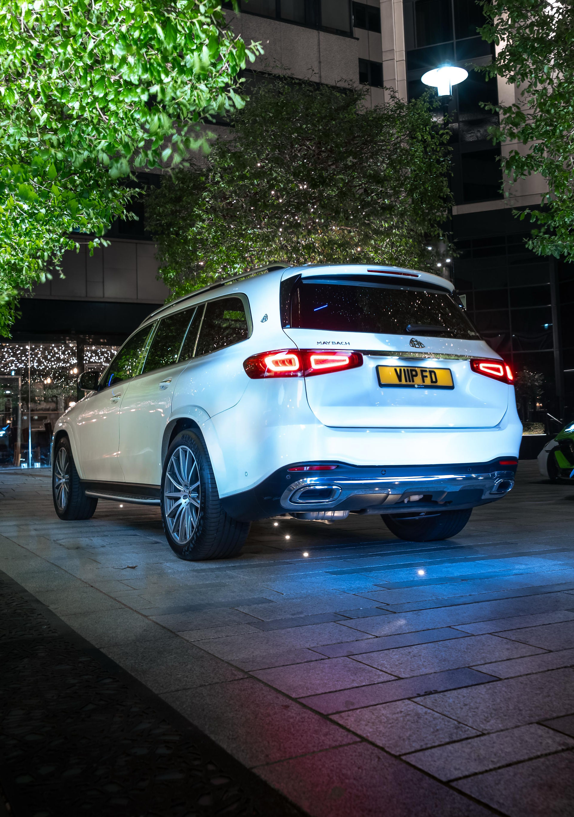 Mercedes GLS Maybach in pearl white luxury exterior