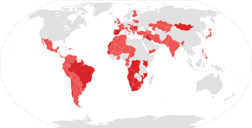 Países donde está instalada la Internacional Socialista (Progres sin escrúpulos Ej.: PSOE y Podemos)
