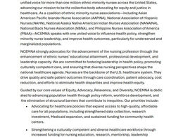 NCEMNA Position Statement on the Advancement of Health Equity