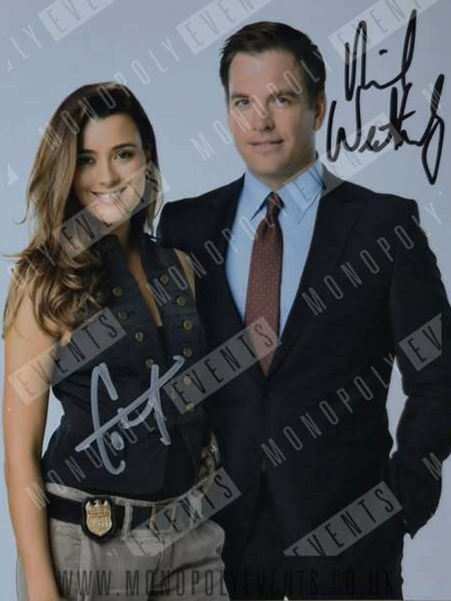 Cote De Pablo & Michael Weatherly Signed NCIS Test Shot 8x10" Print