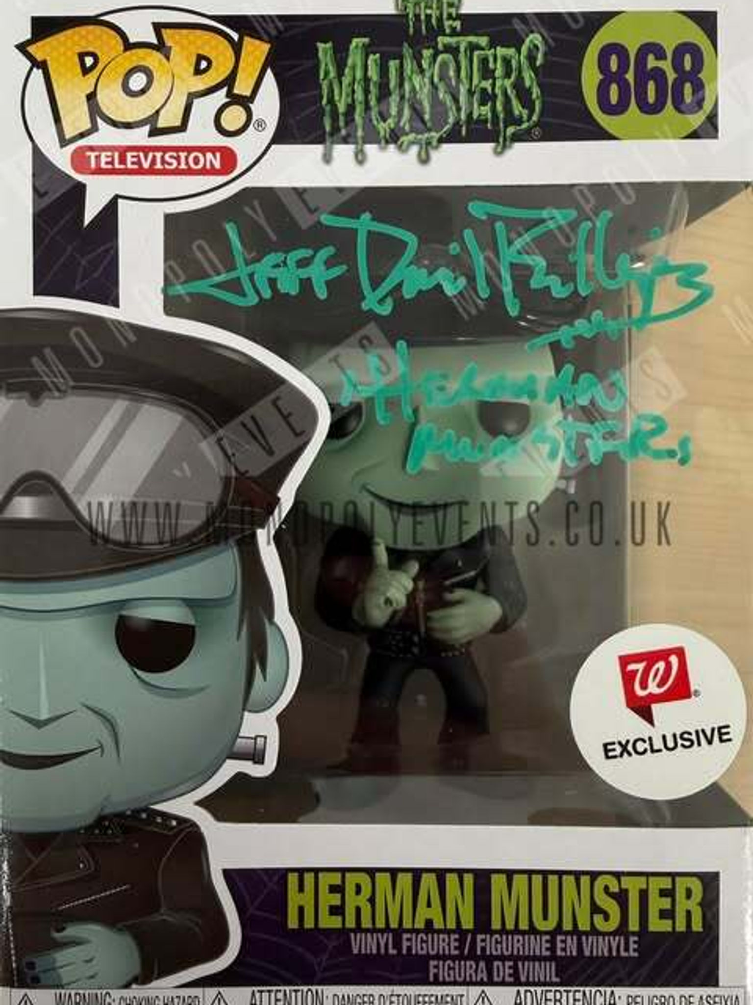 Jeff Daniel Phillips Signed Funko #868 Television The Munsters Herman Munster