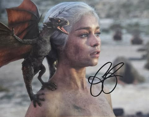 Emilia Clarke Signed Game of Thrones Close Up 10x8” Print